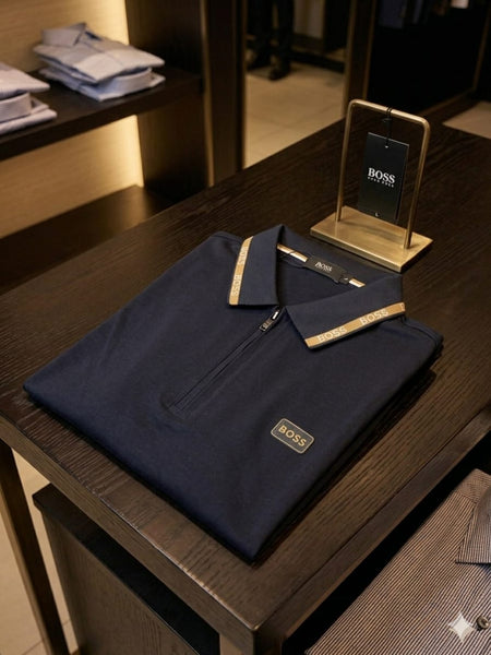 Premium Zip Collar Polo T-Shirt  Elegant & Modern Fit