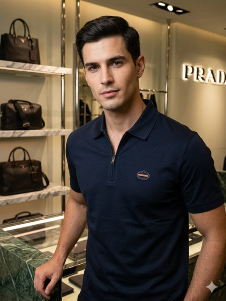 Premium  Zip-Up Polo T-Shirt – Stylish Designer Casual Wear for Men