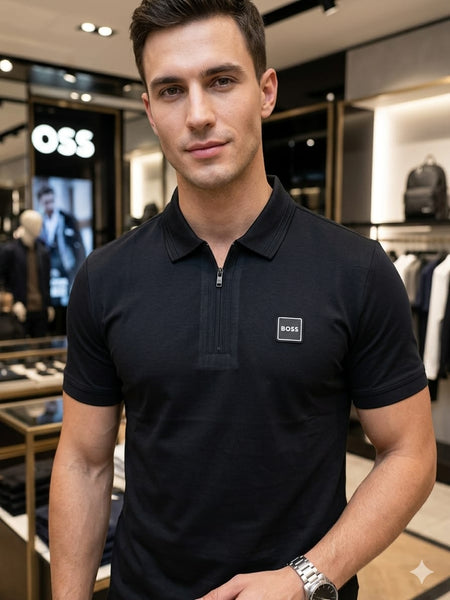 Premium  Zip-Up Polo T-Shirt – Stylish Designer Casual Wear for Men
