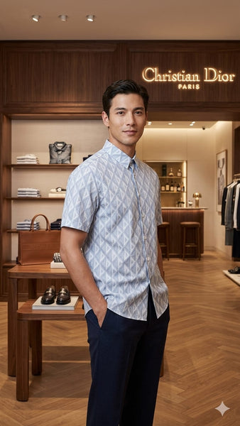 Premium Diamond Short-Sleeved Shirt