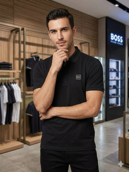 Premium  Zip-Up Polo T-Shirt – Stylish Designer Casual Wear for Men