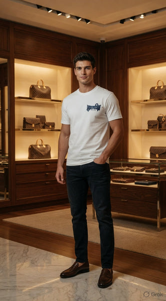 Premium White Oversized Round Neck  T-Shirt for Men