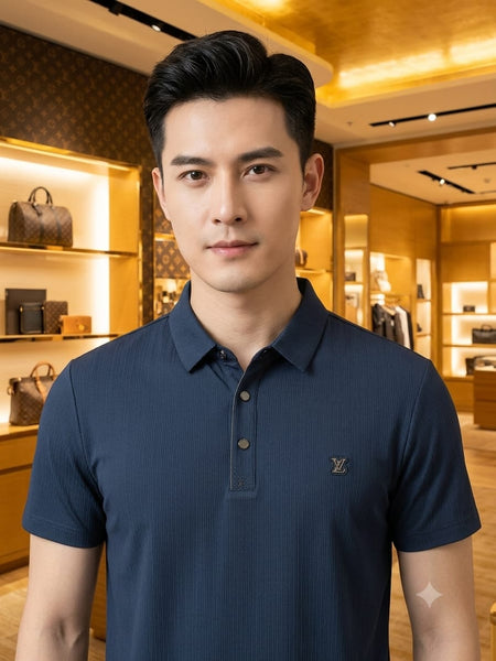 Men's Premium Blue Polo T-Shirt  Classic Collar Soft, Breathable & Stylish Casual Wear