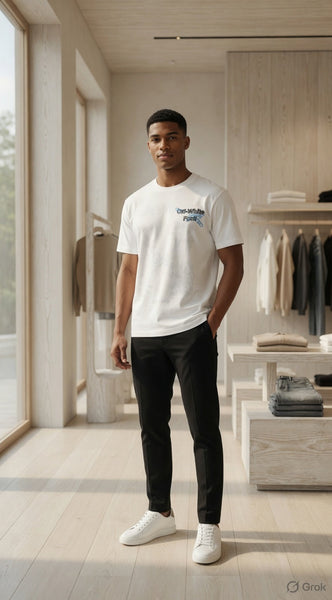Oversized T-shirt round neck with brand embroidered logo 