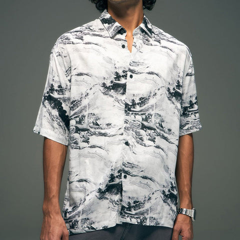 Abstract Print  Half Sleeve Shirt