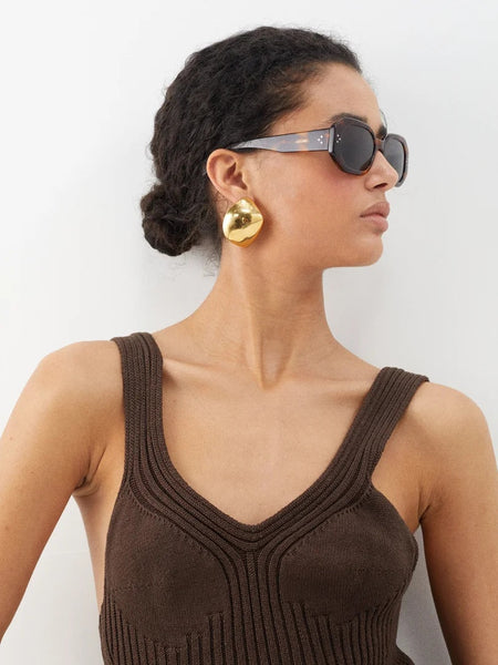 Square Tortoiseshell Acetate Sunglasses