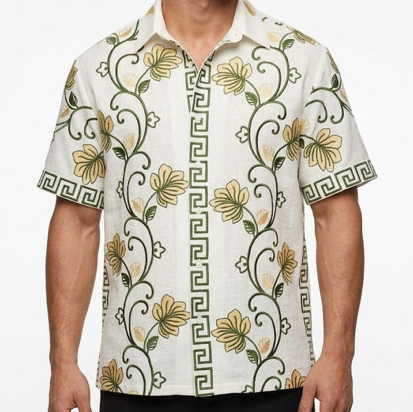 Premium Floral Print Half Sleeve Shirt  Luxury Designer Style