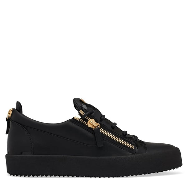 Luxury Black Designer Sneakers with Gold Detailing – Premium Street Style Shoes