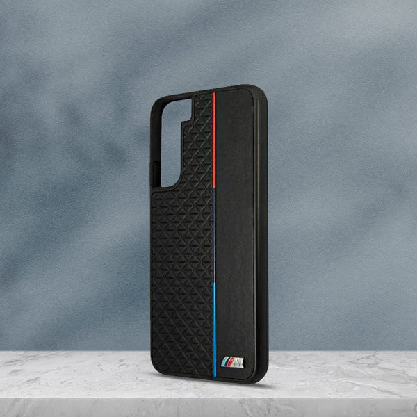 BMW Embossed Triangle Texture Leather Case for Samsung Galaxy S22 & S23 Series