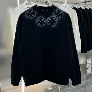 Cross Painting Beads Casual Round Sweatshirt