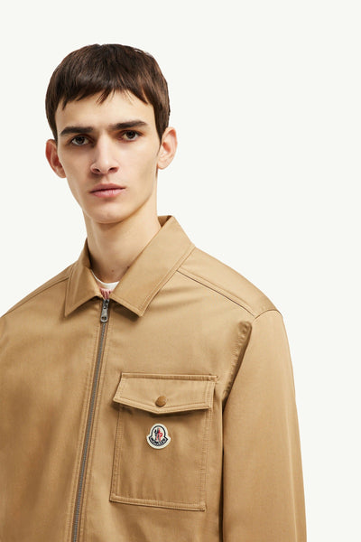 Exclusive Branded  Cotton Gabardine Zip-Up Shirt Jacket