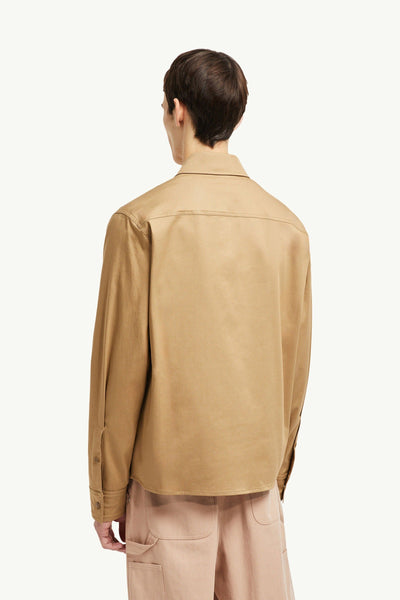 Exclusive Branded  Cotton Gabardine Zip-Up Shirt Jacket