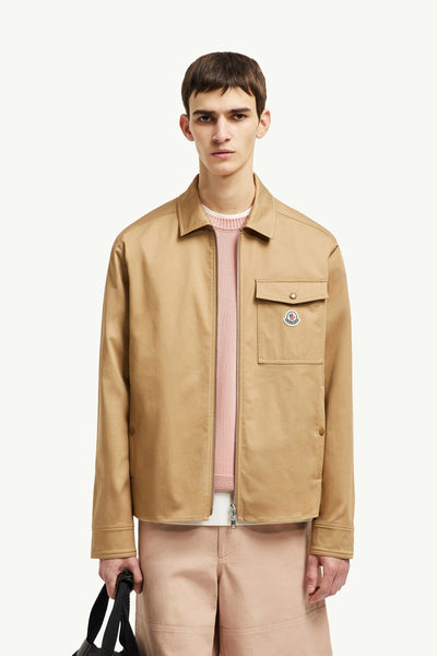Exclusive Branded  Cotton Gabardine Zip-Up Shirt Jacket