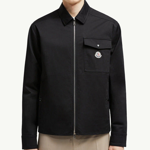 Exclusive Branded  Cotton Gabardine Zip-Up Shirt Jacket