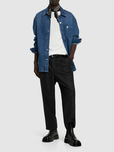 Premium Initial Brand Logo denim Shirt