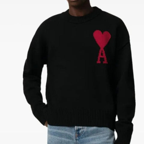 Luxurious Branded Black Pullover with Brand Heart Logo