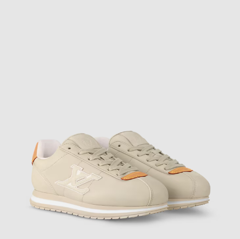 Luxury Brand  Beige Signature Low-Top Sneakers