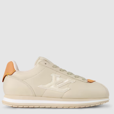 Luxury Brand  Beige Signature Low-Top Sneakers