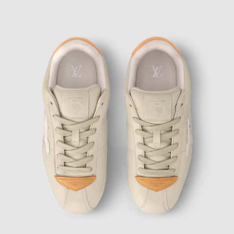 Luxury Brand  Beige Signature Low-Top Sneakers