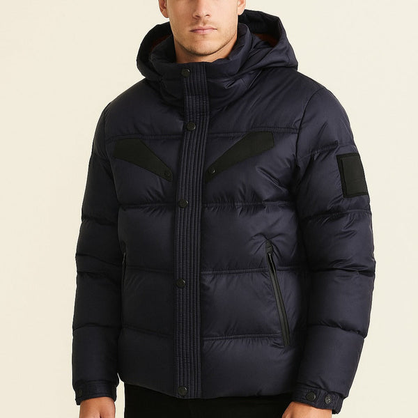 Luxury Black Puffer Jacket with Hood – Winter Streetwear Style