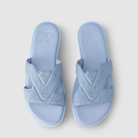 Premium Light Blue Textured Slippers Stylish Comfort Summer Footwear