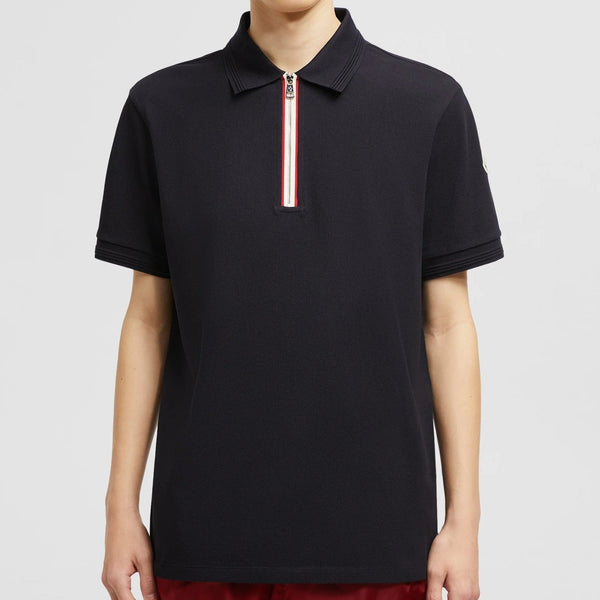 Premium Black Half-Zip Polo T-Shirt for Men Stylish & Modern Fit
