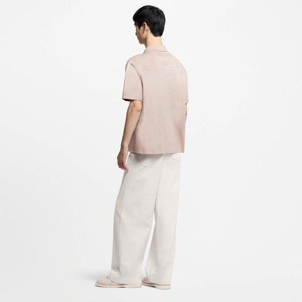 Monogram Embossed Short-Sleeved Knit Shirt