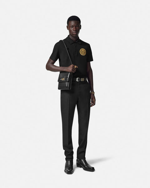 Luxury Branded Embroidered Chain Crest Polo Shirt