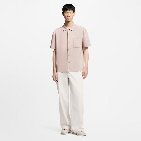 Monogram Embossed Short-Sleeved Knit Shirt