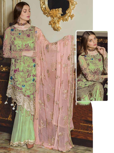 Semi Stitch Beautiful Pakistani Design Suit With Embroidery and Patch Work