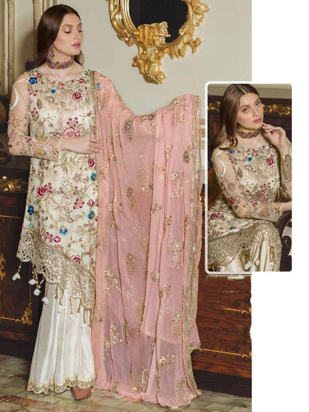 Semi Stitch Beautiful Pakistani Design Suit With Embroidery and Patch Work