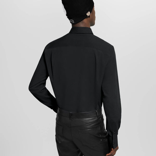 Luxury Embroidered Signature Long-Sleeve Shirt