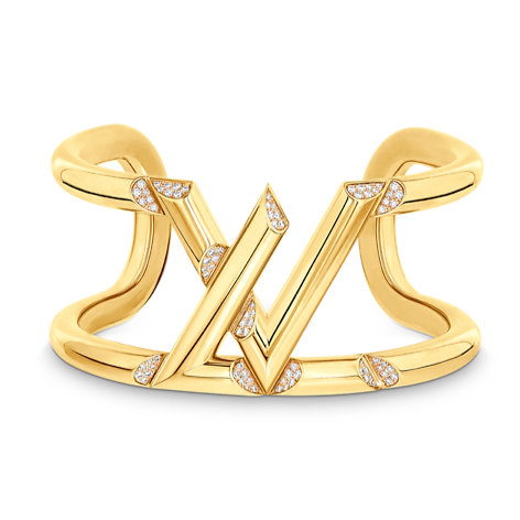 L & V Volt One Cuff, Yellow Gold And Diamonds