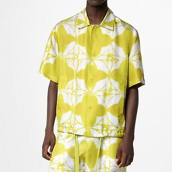 Branded Monogram Shibori Short-Sleeved Shirt