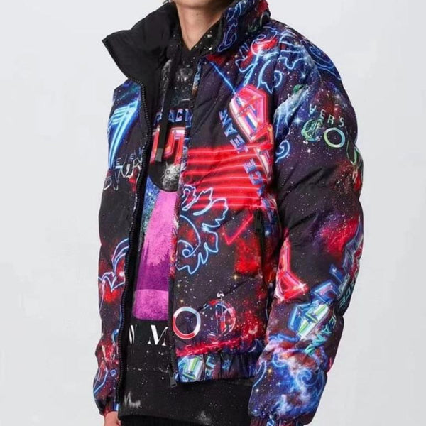 Luxury Motif-Print Reversible Jacket