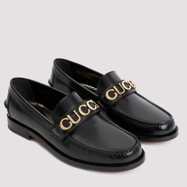 Logo-Letter Hardware Leather Shoes for Men