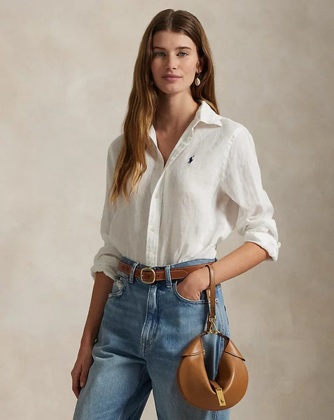 Premium Signature Logo Shirt for Women Classic Collar, Full Sleeve