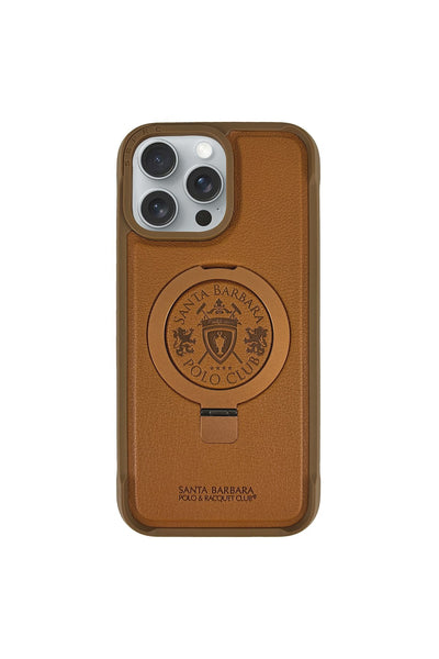Santa Barbara Primo Series Magnetic Ring Kickstand Leather Case for iPhone 16 Series