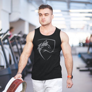 Wolf Printed Cotton Gym Tank Top