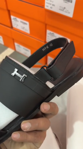 Premium Black Flat Sandals Stylish Double Strap Slingback Casual Footwear