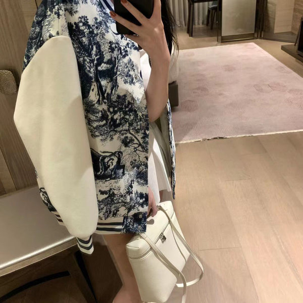 Women Luxury Abstract Design Varsity Jacket