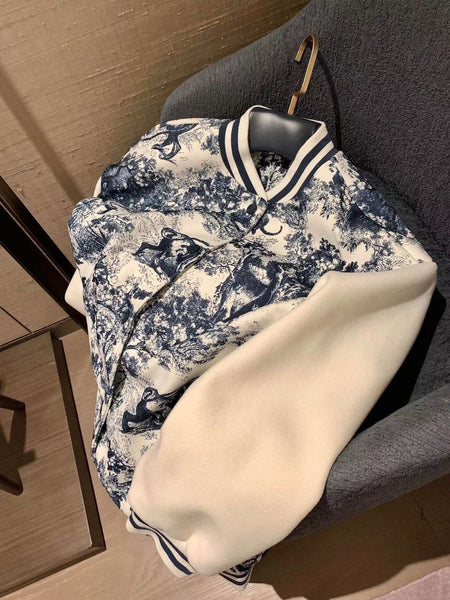Women Luxury Abstract Design Varsity Jacket